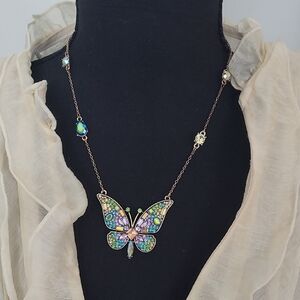 Colorful Butterfly Pendant Necklace
